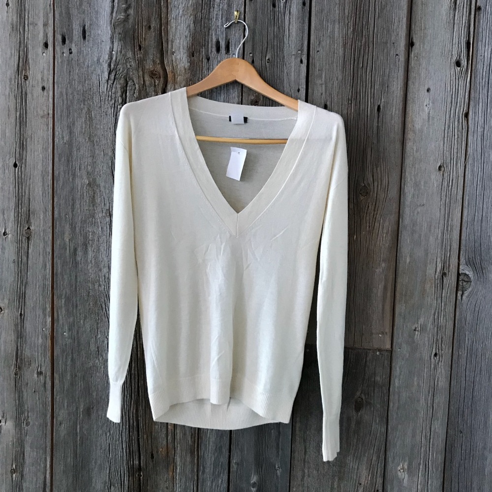 Cream cashmere and wool sweater